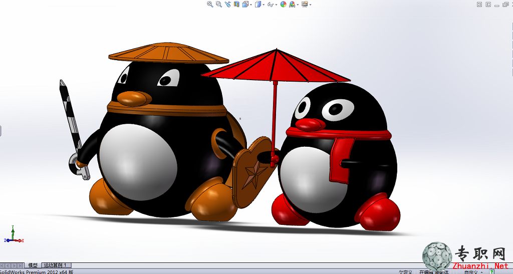 SolidWorks 企鵝雙煞3D模型