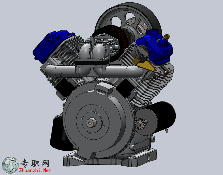 百力通發(fā)動(dòng)機(jī)(先鋒V型雙缸發(fā)動(dòng)機(jī))3D模型