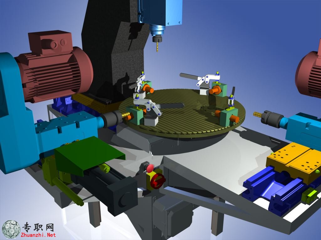 轉盤軸切槽口+銑床平臺3D模型